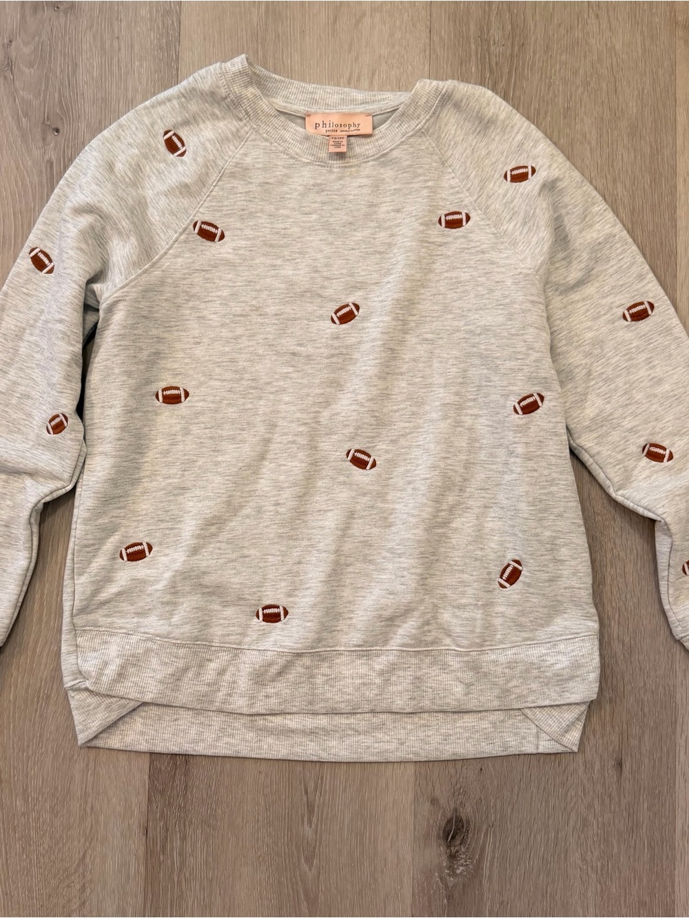 Philosophy Embroidered Football Sweatshirt - Size S/P